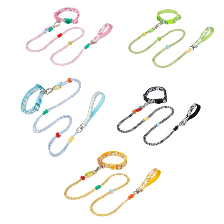 Pet Double-section P-shaped Leash Multi-functional Collar Walking Lead, Size: S