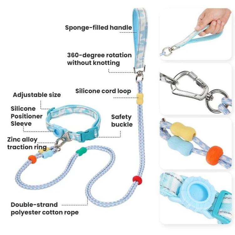 Pet Double-section P-shaped Leash Multi-functional Collar Walking Lead, Size: M