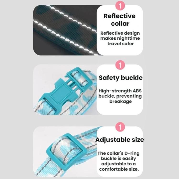 Pet Double-section P-shaped Leash Multi-functional Collar Walking Lead, Size: S