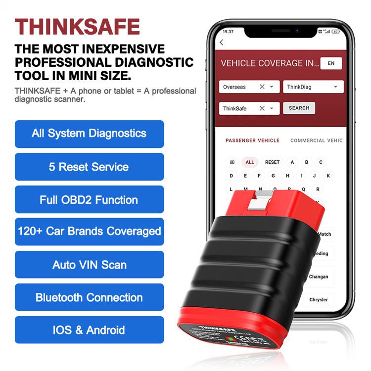 THINKCAR THINKSAFE OBD2 Full System Diagnostic Tool Oil Maintenance Electronic Parking Brake Reset