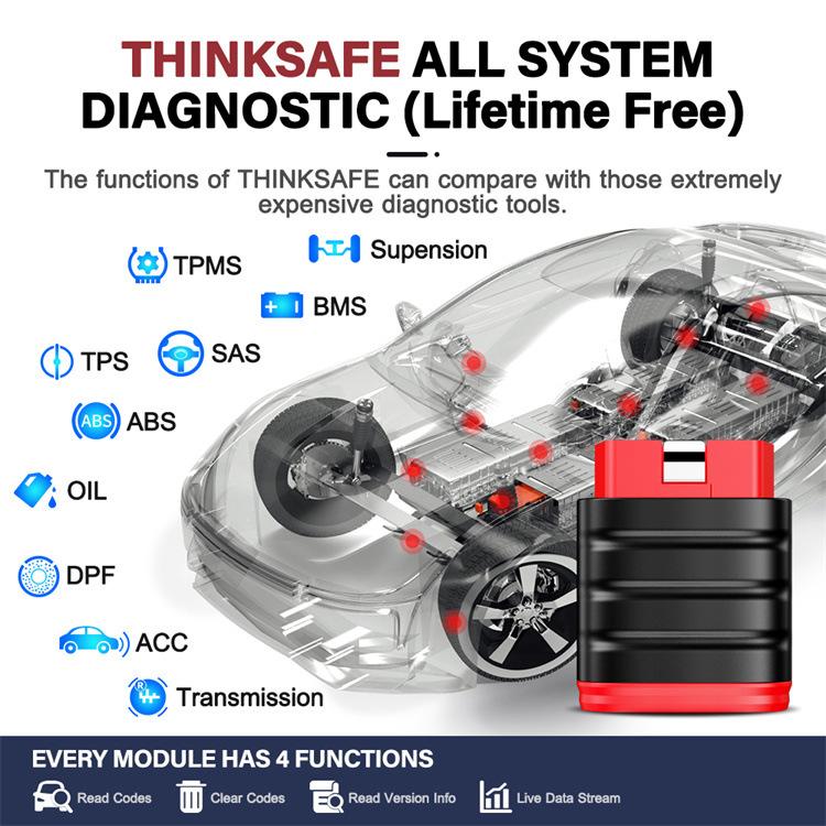 THINKCAR THINKSAFE OBD2 Full System Diagnostic Tool Oil Maintenance Electronic Parking Brake Reset