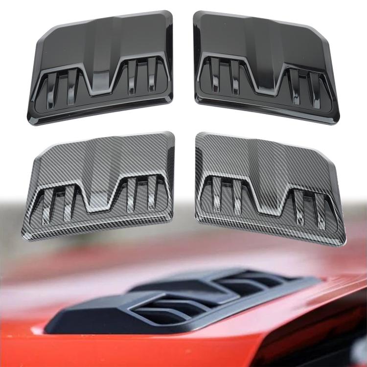 2pcs Auto Tuning ABS Hood Cover Universal Decorative Cover for Engine Hood Air Intake Vent, Spec: Carbon Color
