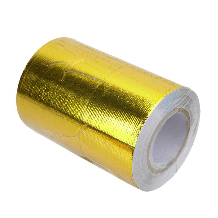 Auto Engine Intake Manifold Turbocharger Heat Insulation Aluminum Foil Tape, Spec: 10x1000cm Gold