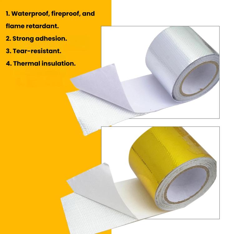 Auto Engine Intake Manifold Turbocharger Heat Insulation Aluminum Foil Tape, Spec: 10x500cm Silver