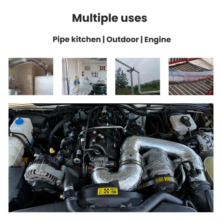 Auto Engine Intake Manifold Turbocharger Heat Insulation Aluminum Foil Tape, Spec: 10x500cm Silver