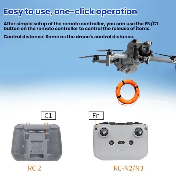 YX Rechargeable Aerial Release For DJI Mini 5 Pro / Mini 4 Pro Payload Dropper Up To 130g - Gray