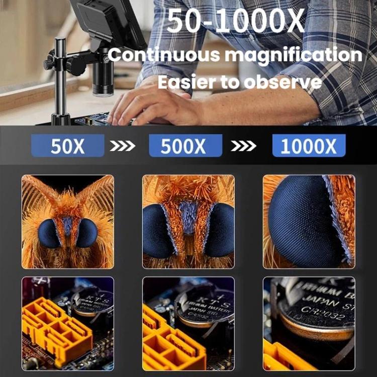MK7 7 Inch Rotatable HD Display Digital Industrial Microscope Repair & Inspection Tool, Spec: With Light