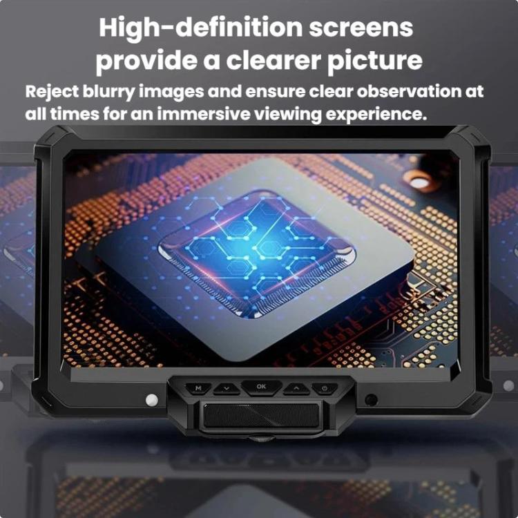 MK7 7 Inch Rotatable HD Display Digital Industrial Microscope Repair & Inspection Tool, Spec: With Light