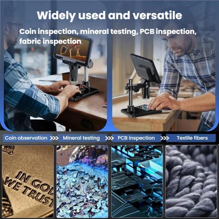 MK7 7 Inch Rotatable HD Display Digital Industrial Microscope Repair & Inspection Tool, Spec: Without Light