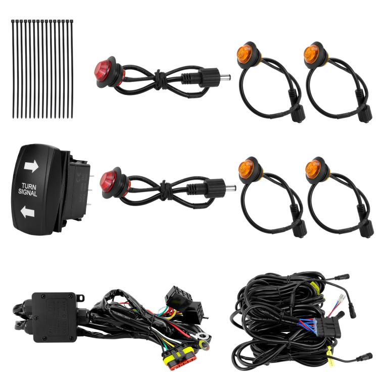 ATV LED Turn Signal Relay Kit, Specification: 6 LED Lights+1 Switch