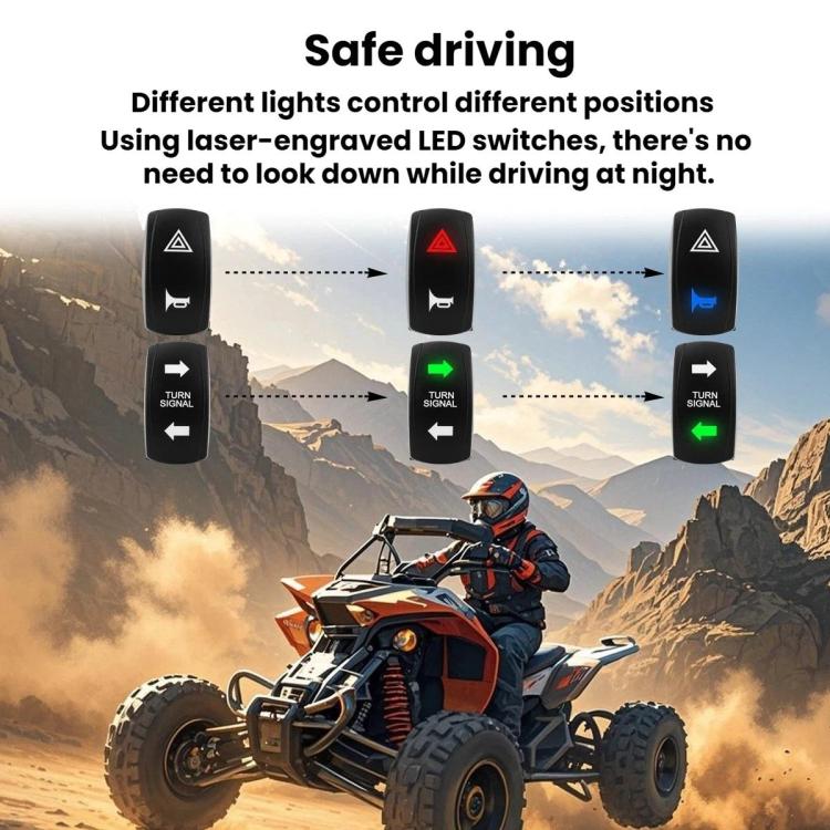 ATV LED Turn Signal Relay Kit, Specification: 6 LED Lights+1 Switch