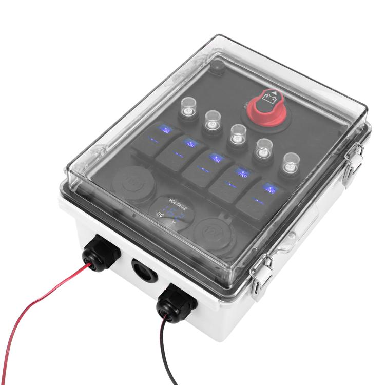 5+3 Position Rocker Switch Power Panel With Waterproof Electrical Box