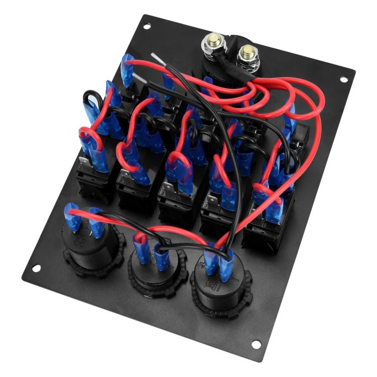 5+3 Position Rocker Switch Power Panel With Waterproof Electrical Box