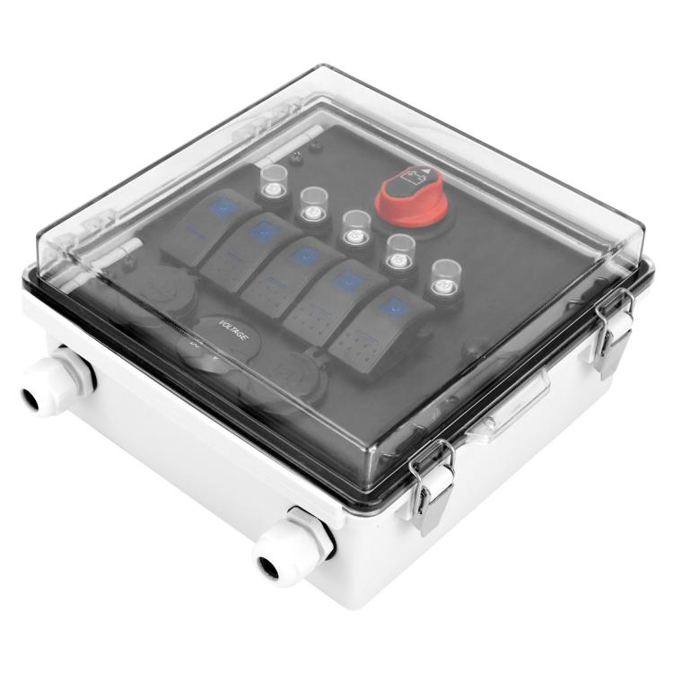5+3 Position Rocker Switch Power Panel With Waterproof Electrical Box