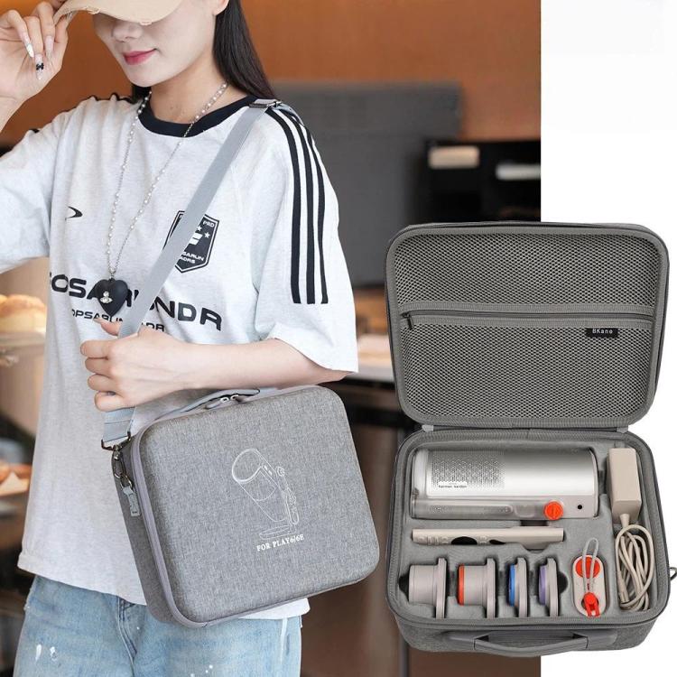 For XGIMI Play 6/6e Projector BKANO Hard Shell Carrying Case Portable Shoulder Bag With Handle - Gray
