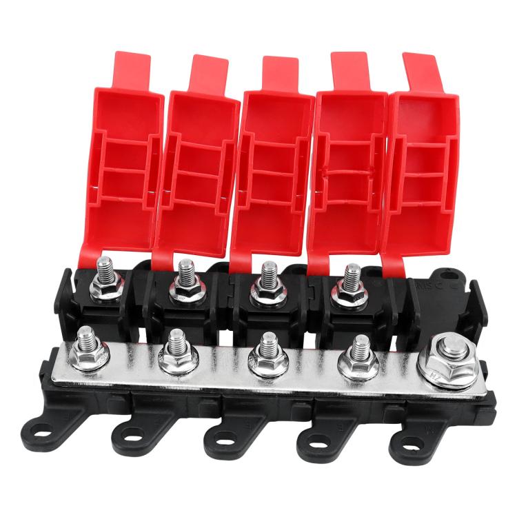 200A Automotive Modification Multi-Output Fork-Type Fuse Holder, Specification: 1 Input 4 Outputs