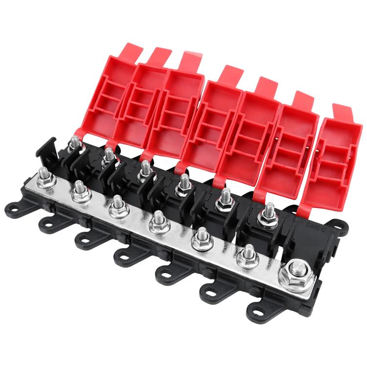 200A Automotive Modification Multi-Output Fork-Type Fuse Holder, Specification: 1 Input 6 Outputs