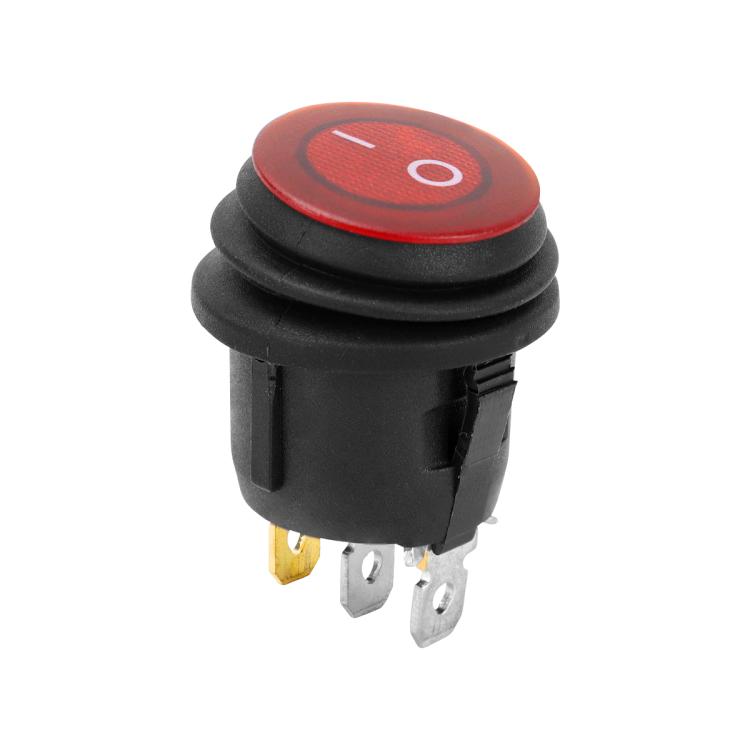 Round Waterproof Marine Panel Switch With LED Light, Specification: 1 Button Red
