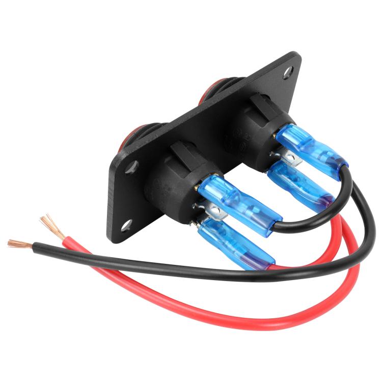 Round Waterproof Marine Panel Switch With LED Light, Specification: 2 Button Red