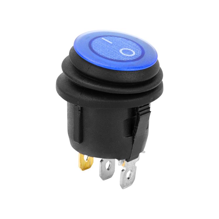 Round Waterproof Marine Panel Switch With LED Light, Specification: 1 Button Blue
