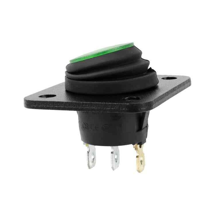Round Waterproof Marine Panel Switch With LED Light, Specification: 1 Button Green