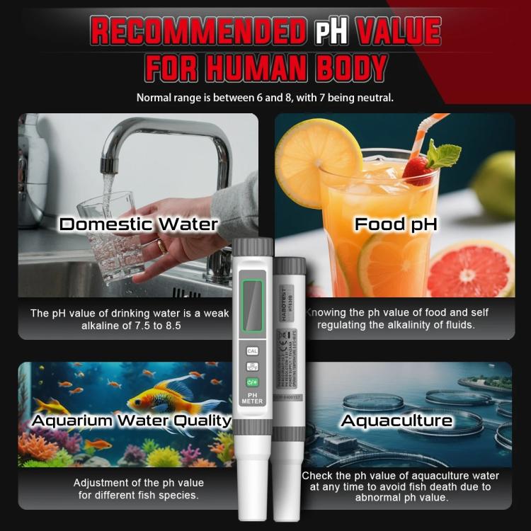 HABOTEST HT630B High-Precision PH Tester Water Quality Analyzer