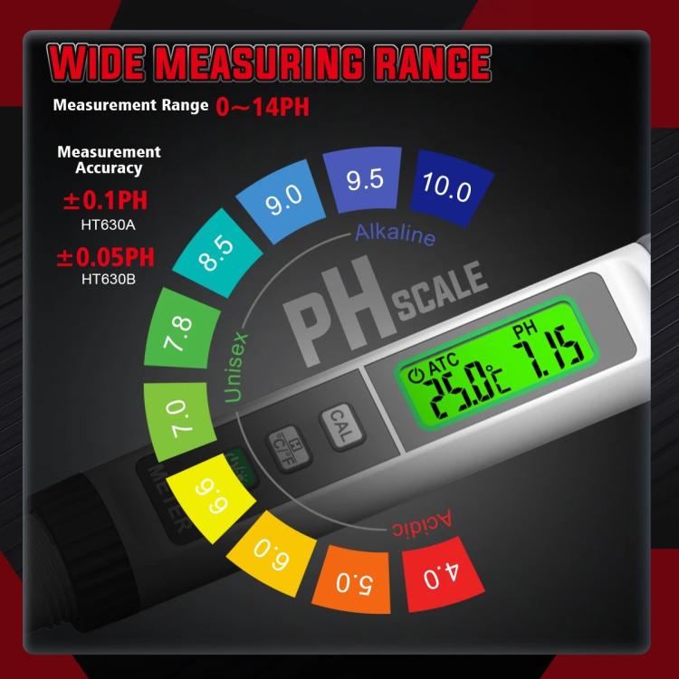 HABOTEST HT630B High-Precision PH Tester Water Quality Analyzer