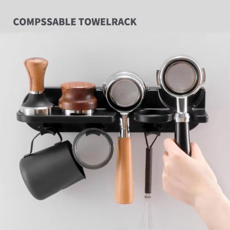 51mm All in One Coffee Tools Wall Mount Holder Coffee Bar Organizer Portafilter Tamper Station