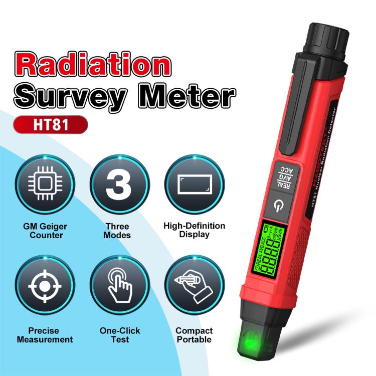 HABOTEST HT81 Nuclear Radiation Detection Pen Nuclear Contamination Meter Radioactive Material Detector