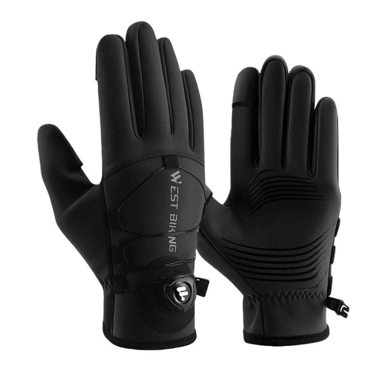 WEST BIKING YP0211270 Winter Bike Windproof Warm Gloves Water-Repellent Gloves With Buckle, Size: XL