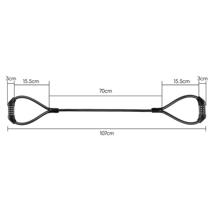 WEST BIKING YP0705127 Bike Double-Headed Steel Cable Lock With Password Cycling Anti-Theft Lock - Black