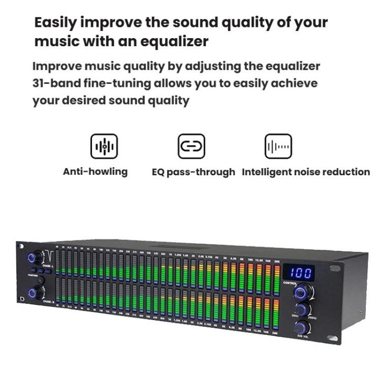EQ-A32 Digital Equalizer Stage Home Karaoke Noise Reduction Audio Processor AU Plug