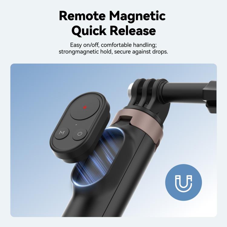 TELESIN Bluetooth Remote Control Selfie Stick Tripod For Action Cameras And Smartphones - Black