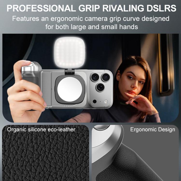 Desiontal GP-06 Magnetic Retractable Phone Shooting Grip Stabilizer Handle For Live Stream & Outdoor Selfie - Grey