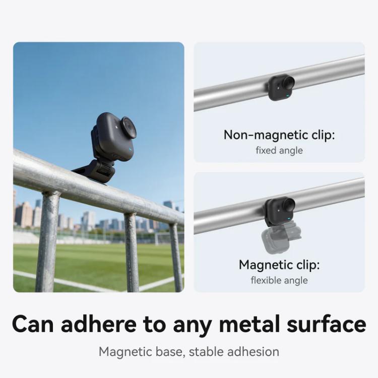 For Insta360 Go Ultra Camera TELESIN Magnetic Pivot Clip First-Person View Cap Mount Accessory - Black