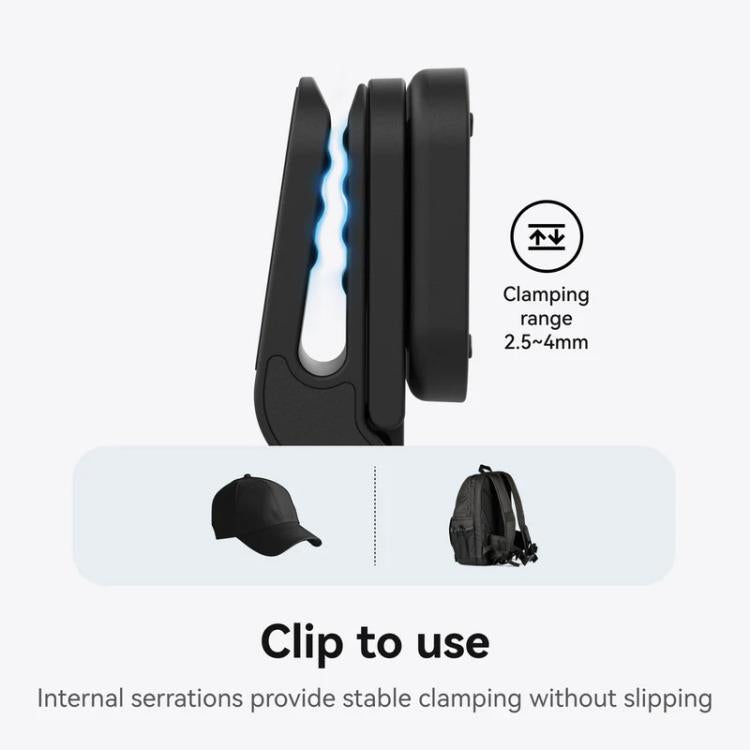 For Insta360 Go Ultra Camera TELESIN Magnetic Pivot Clip First-Person View Cap Mount Accessory - Black