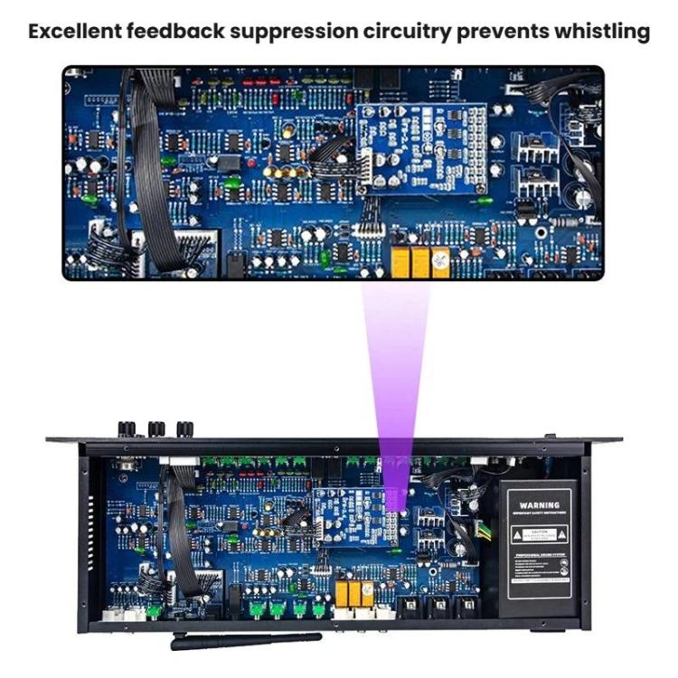 LD1500 Preamp Effects Processor Bluetooth Performance Reverb Processor Spectrum Equalizer Microphone Feedback Suppressor Tuner US Plug