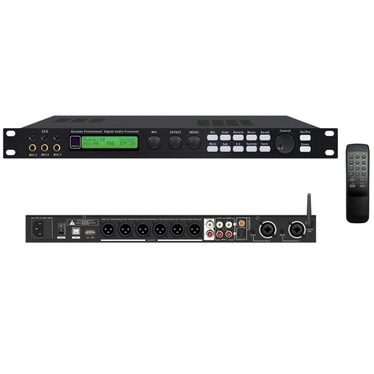 X5S Digital Effects Processor With Feedback Suppression Anti-Interference Treatment Reverb Equalization Adjustment US Plug