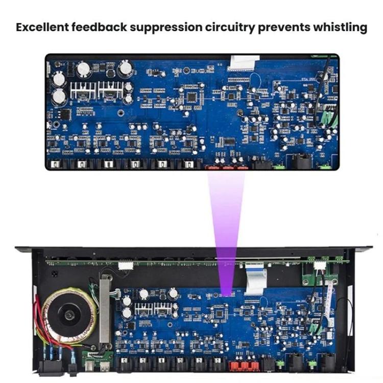 X5S Digital Effects Processor With Feedback Suppression Anti-Interference Treatment Reverb Equalization Adjustment EU Plug
