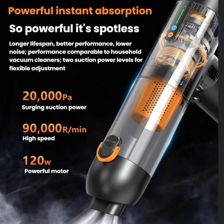 15000pa Compact Handheld Car 4 In 1 Vacuum Cleaner High-Power Dual-Function Vacuum And Blower - Black