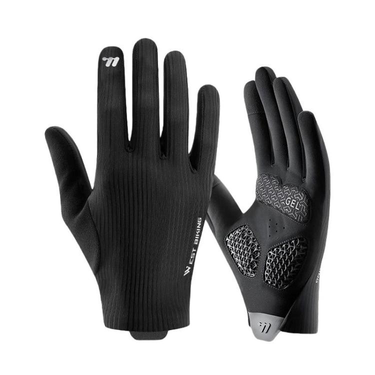 WEST BIKING YP0211278 3D Printed Cycling Anti-Slip Gloves Shock-Absorbing Full Finger Bike Gloves, Size: 2XL