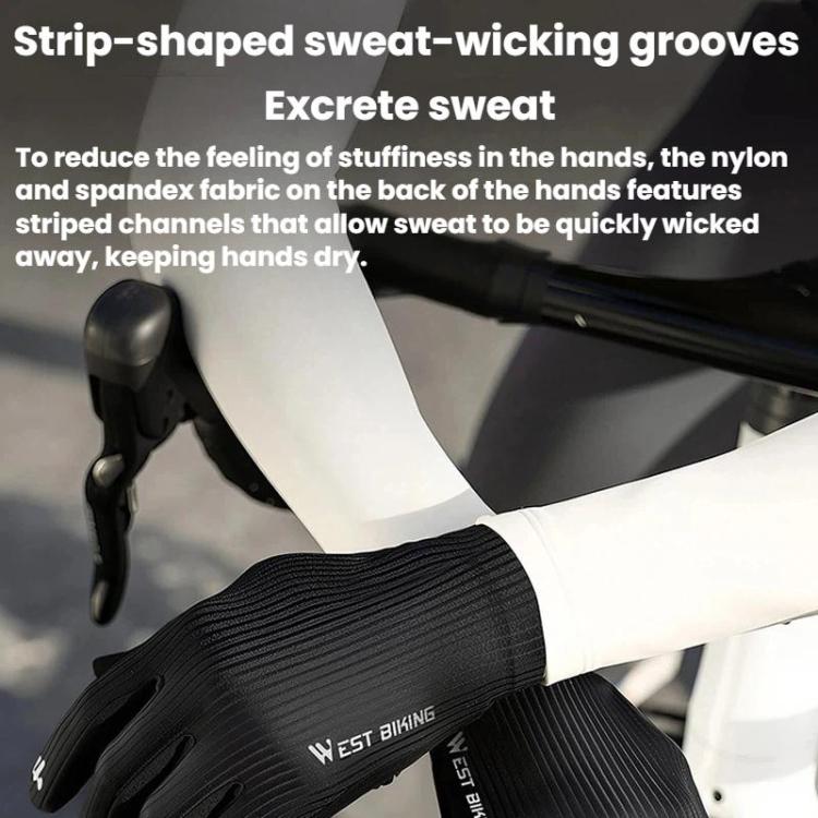 WEST BIKING YP0211278 3D Printed Cycling Anti-Slip Gloves Shock-Absorbing Full Finger Bike Gloves, Size: 2XL