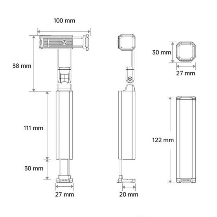 Portable Foldable Rotating Extendable Storage Phone Holder With Clip