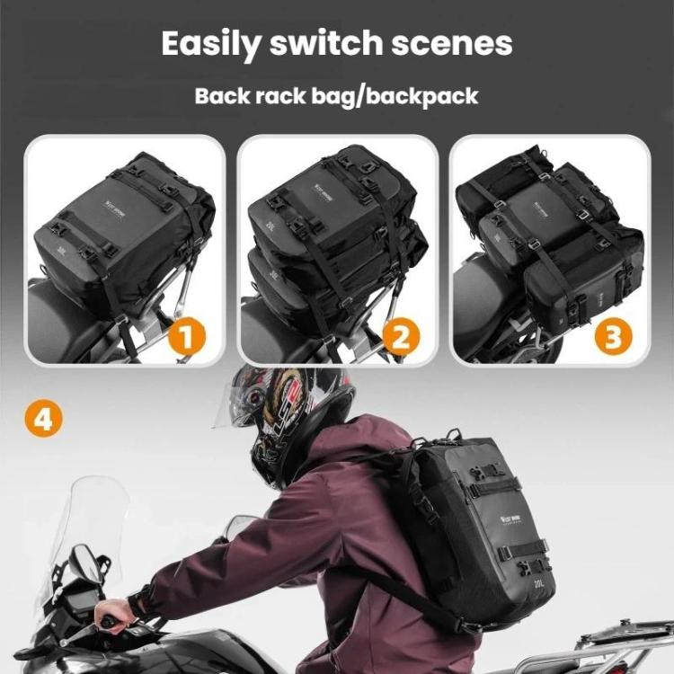 WEST BIKING Motorcycle Large-Capacity Rear Seat Bag Riding Modular Hanging Bag, Spec: 20L