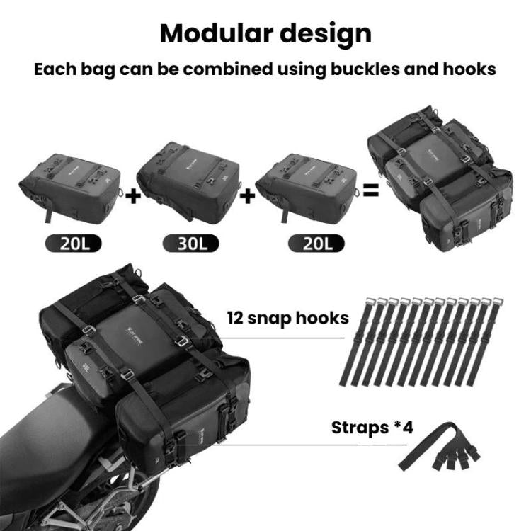 WEST BIKING Motorcycle Large-Capacity Rear Seat Bag Riding Modular Hanging Bag, Spec: 20L