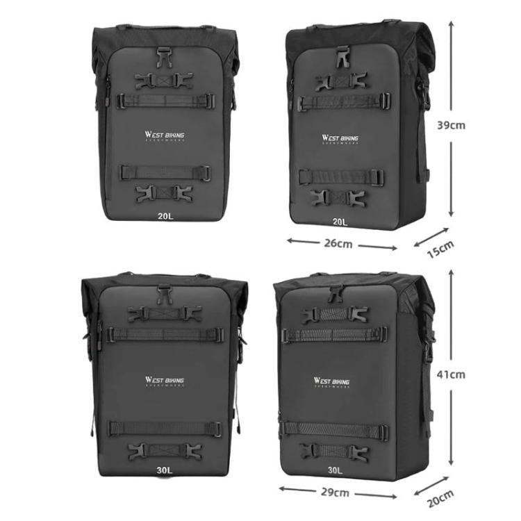 WEST BIKING Motorcycle Large-Capacity Rear Seat Bag Riding Modular Hanging Bag, Spec: 30L