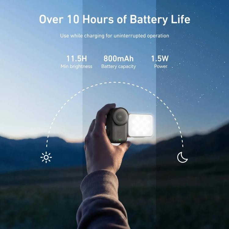For DJI Osmo Action 6 / Nano TELESIN Magnetic Quick Release Fill Light Dual Color Temperature With 25 LEDs - Black