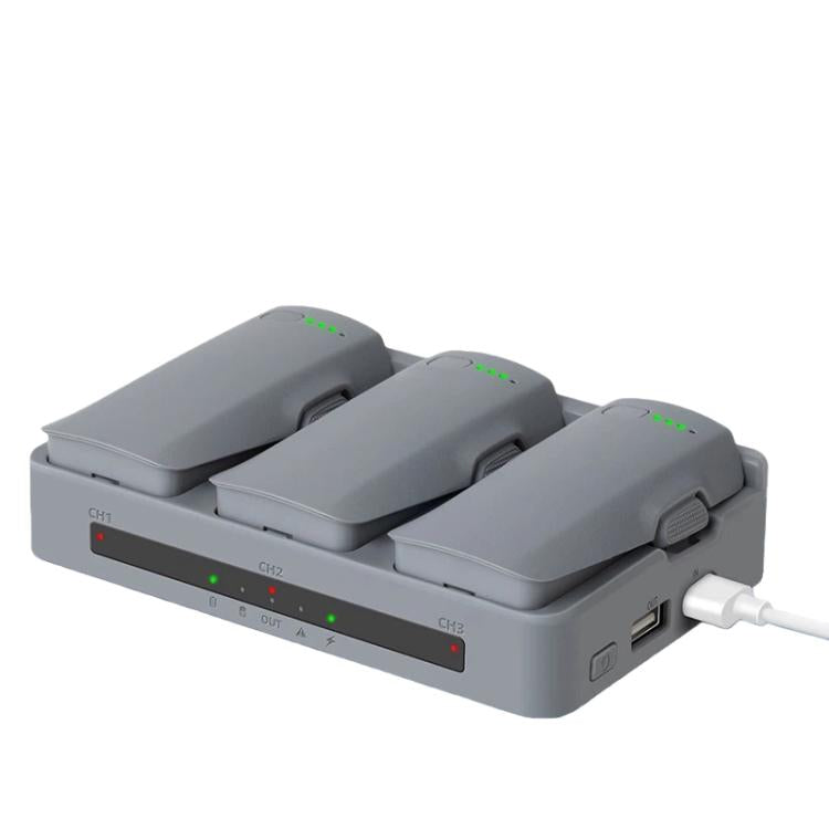 For DJI Neo 2 YX Triple Battery Charger Hub with PD 65W Fast Charging 3-Channel Power Management - Gray