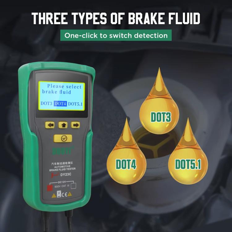 DUOYI Car Brake Fluid Water Content Digital Display Tester With Sound And Light Alarm