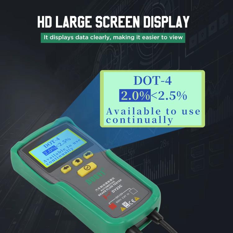 DUOYI Car Brake Fluid Water Content Digital Display Tester With Sound And Light Alarm